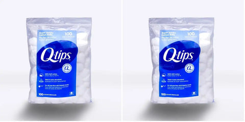 Q-Tips Super Jumbo Cotton Balls for Beauty, First Aid and Baby Care, 100% Thick Cotton, 100 Count (Pack of 2)