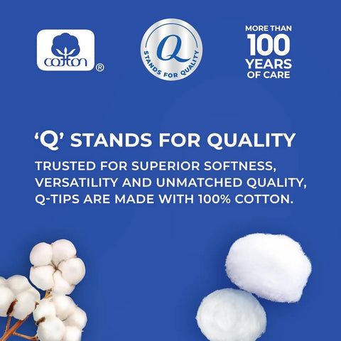 Q-Tips Super Jumbo Cotton Balls for Beauty, First Aid and Baby Care, 100% Thick Cotton, 100 Count (Pack of 2)