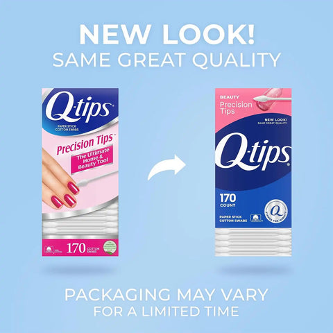Q-tips Precision Tips Cotton Swabs 170 Count 2 Pack, Makeup Tools, Beauty, Personal Care and Household Essentials