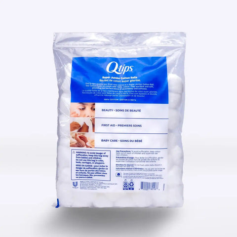 Q-Tips Super Jumbo Cotton Balls for Beauty, First Aid and Baby Care, 100% Thick Cotton, 100 Count