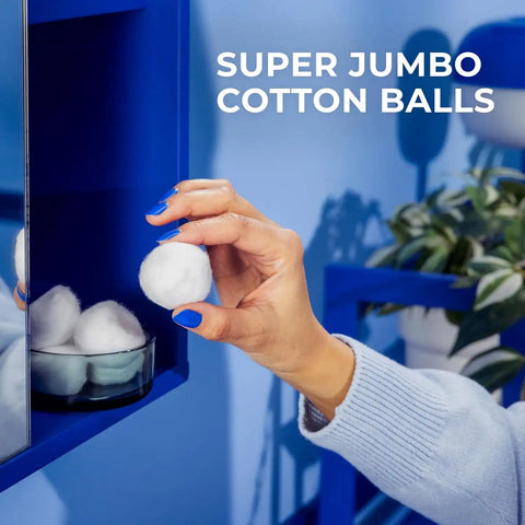 Q-Tips Super Jumbo Cotton Balls for Beauty, First Aid and Baby Care, 100% Thick Cotton, 100 Count (Pack of 2)
