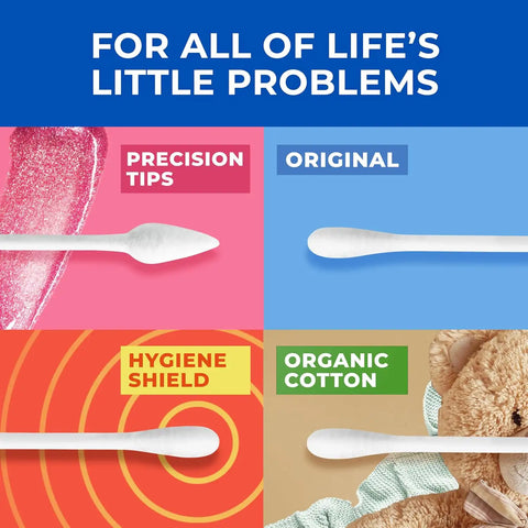 Q-tips Cotton Swabs Precision Tips, Travel Size Toiletries for Beauty and Home, 100% Cotton, 30 Count (Pack of 2)