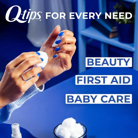 Q-Tips Super Jumbo Cotton Balls for Beauty, First Aid and Baby Care, 100% Thick Cotton, 100 Count (Pack of 2)