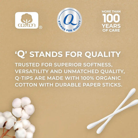 Q-tips Organic Cotton Swabs Travel Size Toiletries, for Baby, Beauty and First Aid, 100% Organic Cotton, 30 Count (Pack of 2)