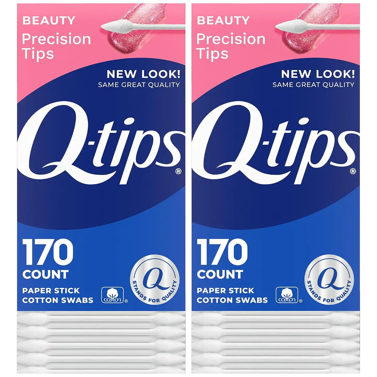 Q-tips Precision Tips Cotton Swabs 170 Count 2 Pack, Makeup Tools, Beauty, Personal Care and Household Essentials